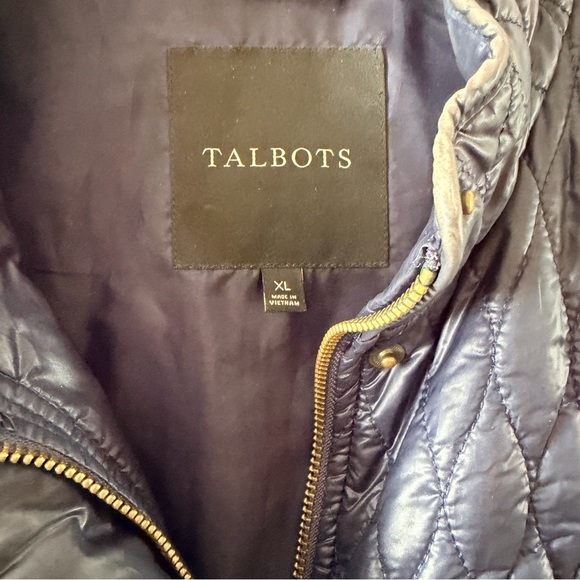 Talbots Diamond Quilted Vest Navy Blue - Picture 3 of 7